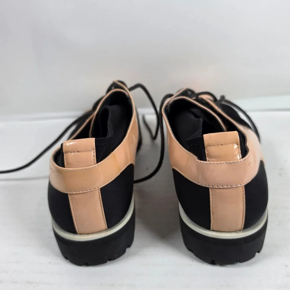 United Nude Jacky Oxford Shoes Nude‎ Black Patent Textile Lug Sole Size 37